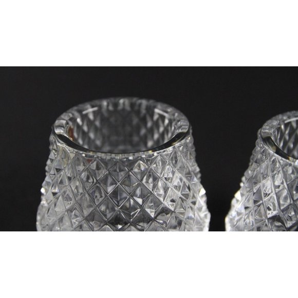 Gorham FULL LEAD CRYSTAL CANDLE HOLDERS Hand Crafted in Yugoslavia Hand Cut ANB - Picture 10 of 12